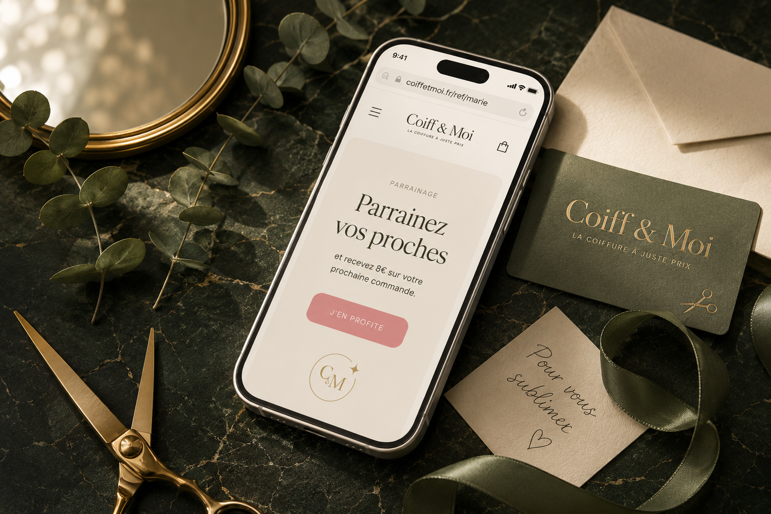 Le programme parrainage Coiff&Moi sur smartphone